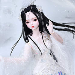 HGFDSA 60Cm BJD Girl 1/3 Scale Ball Jointed Doll Full Set Includes Costume Wig Accessories Dress Girls Toys Best Birthday Gift for Girl,G