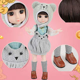 LoveinDIY 14.2 Inch BJD American Doll with Cloth Dress Up Girl Figure for DIY Customizing - Gray Rat