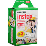 Fujifilm Instax Mini 40 Instant Film Camera (Black) Bundle with (40) Instax Mini Instant Film Shots + Padded Carrying Bag + (4) Rechargeable Batteries + Deluxe Cleaning Kit