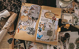 226Pcs Scrapbook Supplies Pack , Include 146 Sheets Vintage Scrapbook Paper+ 80PCS Washi Stickers, Room Decor Aesthetic Vintage Supplies Craft Kits