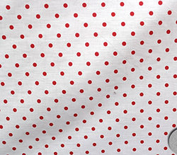 Polycotton Fabric Printed SMALL DOTS RED / 60" Wide / Sold by the Yard