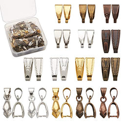 Craftdady 30pcs Pinch Clip Bail Clasps with 450Pcs Snap On Bail Hook Dangle Charm Pendant Connectors for Jewelry Making