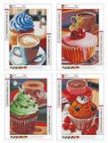 KOTWDQ 4 Pack Diamond Painting Kits for Adults Kids Set Cakes Food Full Drill for Home Wall Decor