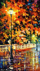 Bicycle Wall Art Alley Painting On Canvas By Leonid Afremov Studio - Lonely Bicycle