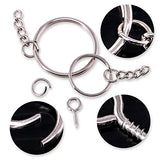 Swpeet 300Pcs Sliver Key Chain Rings Kit, 100Pcs Keychain Rings with Chain and 100Pcs Jump Ring