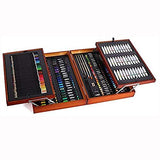 Mont Marte 174 Pcs Premium Art Set, Wood Art Supplies for Painting and Drawing, Essentials Art Kit in Portable Aluminium Case, Includes Acrylic Paint, Oil Pastels, Color Pencils, Art Brushes