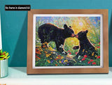 SKRYUIE 5D Diamond Painting Kits Animal for Adult Full Round Drill, DIY Paint with Diamonds Art Bear Crystal Embroidery Cross Stitch Art Craft Wall Office Decoration 12x16 inch 30x40 cm