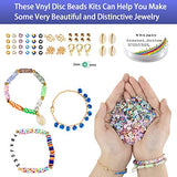 Clay Beads for Bracelet Making,Ybxjges 4680Pcs 28 Colors Flat Polymer Clay Beads Kit with Pendants Charms Kit Elastic String for DIY Bracelet Necklace Jewelry Making Supplies