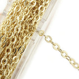 33 Feet Dainty Gold Plated Solid Brass Cable Chain Link 2 MM Bulk for Jewelry Making