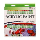US ART SUPPLY 121-Piece Custom Artist Painting Kit with Coronado Sonoma Easel, 24-Tubes Acrylic