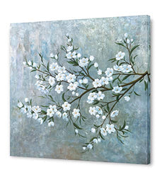 Yihui Arts Large Floral Office Wall Art Hand Painted White Flower Painting Pictures Plum Blossom Artwork For Decoration