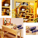 WYD Creative Antiquity Scenery Cabin National Style Color Cabin Bedroom/Study/Living Room Hand-Assembled Toys 3D Wooden Miniature Doll House Kit (3 pcs)