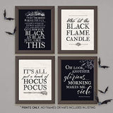 Hocus Pocus Halloween Art Prints - Set of Four 8x10 Inch Prints Unframed - Halloween Decorations