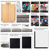 Arteza Mixed Media Art Set, Portable Artist Painting Kit Includes Art Paint, Canvases, Paper Pads, Brushes, and More, Easel Painting Set for Artists, Kids, Teens & Adults
