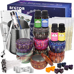 BFGTOR Candle Making Kit for Adults, Beeswax Candles Making Supplies for Beginners Include Pouring Pot, Bees Wax, Dyes, Scents, Wicks, Wicks Holder, Tins, Digital Thermometer & More