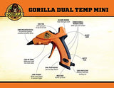 Gorilla Dual Temp Mini Hot Glue Gun Kit with 30 Hot Glue Sticks, (Pack of 1)