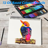 H & B 72Pcs Colored Pencils,Drawing Pencil Set Oil Based Color Pencils Professional Colouring Pencils for Adults Beginners Art Supplies with Eraser in Tin Box