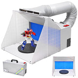 AW Portable Airbrush Paint Spray Booth Kit w/Turn Table Extension Hose Powerful Fan for Toy Parts Model