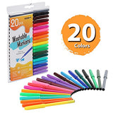Washable Markers Bulk Set, Ezzgol Fine Tip Markers for Kids with 480 Count, 24 Sets of 20 Assorted Colors, Fabric Markers Classpack for School, Art Suppliers for Toddler, Kids Indoor Activities, Bulk Pack for Classroom