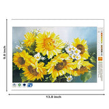 DIY 5D Diamond Painting by Number Kit, Sunflower Crystal Rhinestone Embroidery Cross Stitch Arts Craft Supply Canvas Wall Decor