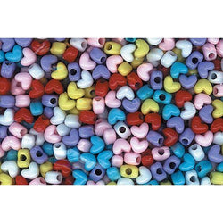 Bulk Buy: Darice DIY Crafts Pony Beads Acrylic Heart Shaped Opaque Colors 10 x 12mm 1 lb (3-Pack)