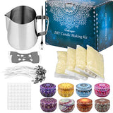 Candle Making Kit Supplies, Dveda DIY Candle Kit Complete Beginners Candles Craft Tools with 1 Candle Make Pouring Pot, 50 Candle Wicks, 56 Wicks Sticker, 4 Pack Beeswax, 8 Candle Tins
