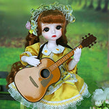 LUSHUN BJD Doll Farmhouse Style Set 1/6 SD Dolls, with Full Set Clothes Shoes Wig Makeup, with Hair Accessories, Best Gift for Girls