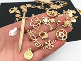 Yansanido 100 Gram Assorted DIY Antique Charms Pendant Mixed Charms Pendants (Gold)