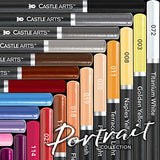 Castle Arts Themed 24 Colored Pencil Set in Tin Box, perfect ‘Portraits’ colors. Featuring, smooth colored cores, superior blending & layering performance achieves realistic results