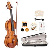 GLARRY Violin 4/4 Full Size for Kids, Adults, Students Beginners Violins Kit with Violin Bow,Hard-Shell Case,Shoulder Rest,Rosin,4 Strings (Matte Natural Color)