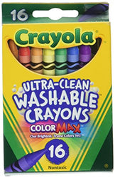 Crayola 526916 Ultra-Clean Washable Crayons, Regular, 8 Colors (Box of 16 Crayons)