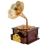 Fding Classical Trumpet Horn Turntable Gramophone Art Disc Music Box & Make up Case &Jewelry Box