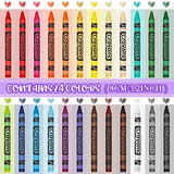 30 Pack 24 Colors Crayons Bulk Assorted Colors Crayon Packs Coloring Classroom School Supplies for Kids Teachers Students Art Party Favors, 3 Inches Long