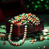 500 Pieces Saint Patrick's Day Resin Pony Beads Saint Patrick's Day Round Beads Opaque Pony Beads for Saint Patrick's Day Party DIY Jewelry Craft Supplies (Orange, Green, White)
