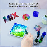 Alcohol Ink Set - 24 Vivid Colours, Concentrated Alcohol-Based Ink, Epoxy Resin Paint with Metallic Colour Dye for Resin Coaster, Acrylic Painting, Tumbler Making,10ml Each