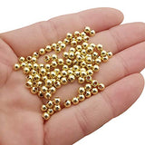 1000 pcs 4mm Gold Beads for Jewelry Making Findings Gold Plated Round Spacer Beads Long-Lasting Non Tarnish