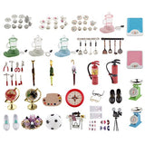 MagiDeal 17pcs Porcelain Miniature Coffee Tea Cups Saucers Set Doll House Accessories