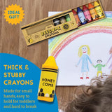 Hieno 100% Pure Beeswax Crayons Non Toxic Handmade – Natural Crayon Box Safe for Kids and Toddlers – Contains Natural Food Coloring – Shaped for Perfect Grip (Rounded)