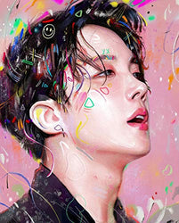 Avdgfr 5D DIY「Kpop B-T-S J-Hope」Diamond Painting,Crystal Rhinestone Paint by Number Kits,Pictures Arts Cross Craft Wall Decals -40x50cm