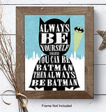 Kids Superhero Art Print - Funny Wall Art Poster and Chic Home Decor for Nursery, Baby, Toddlers or Boys Room - Unique Gift for Comic Book Superheroes Character Fans, 8x10 Photo Unframed