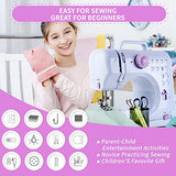 HJWTCQL Mini Sewing Machine for Beginners,Kids Sewing Machines,Small Sewing Machines with 12 Built-in Stitches and Reverse Sewing,Portable Sewing Machine for Kids, Suitable For Family Daily