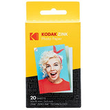 Kodak Printomatic Digital Instant Print Camera (Neon Green) with 2ʺx3ʺ Premium ZINK Photo Paper (20 Sheets), Soft Camera case, ZINK Paper Unique Colorful Stickers & Photo Album Accessories