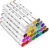 30 Alcohol Markers Set - Art Markers for Adults, Artists and Kids - Dual Tip Sketch Markers - Alcohol Based Drawing Markers for Adult Coloring