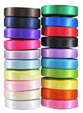 Ribbon for Crafts-Hipgirl 100 Yards 3/8" Satin Ribbon Set For Gift Package Wrapping, Hair Bow Clips