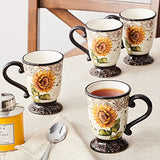 Certified International French Sunflowers Mug, 16-Ounce, Set of 4, 16 ounce, Multicolored