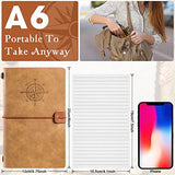 6 Pieces Travel Journal Notebook Vintage Retro Leather Journal Travelers Notebook Retro Handmade Leather Lined Journal Refillable Diary Writing Notepad for Travel Writer and Student, 4.72 x 7.87 Inch