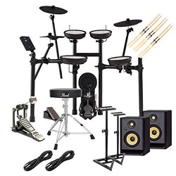 Roland TD-07KV V-Drums Electronic Drum, (2) KRK RPG5G4 Monitors, Monitor Stands, GP D719 Pedal, Pearl D-50 Chair, (3) Drum Sticks, (2) 1/4 Cables Bundle