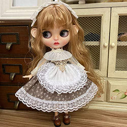XSHION 1/6 BJD Doll Clothes Accessories, Vintage Dress Clothes Set for Blythe Doll 12 Inch Ball Jointed Doll Dress Up Accessories