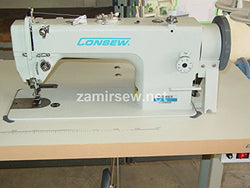 Consew upholstery Walking Foot Industrial Sewing Machine with Table and Servo Motor Drop Feed, Needle Feed, Walking Foot, Lockstitch Machine