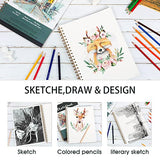 Sketch Book - Sketchbook 9" × 12" (98lb/160 GSM), Strong Twin - Wire Binding, 27 Sheets, Thick Paper, Acid Free Art Sketchbook Artistic Drawing Painting Writing Paper for Kids Adults Beginners Artists